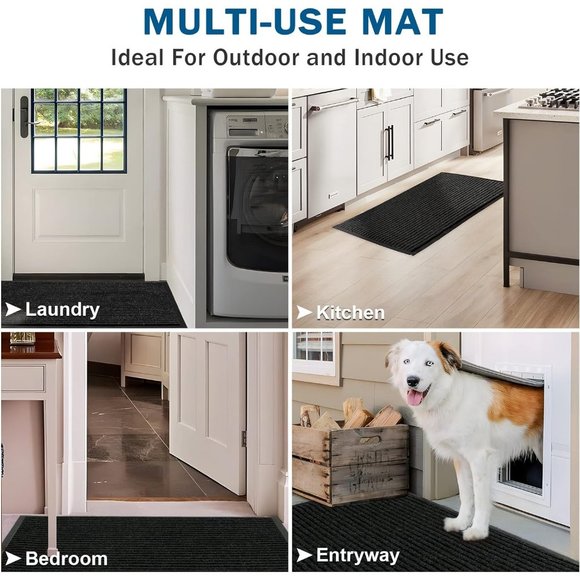 30'' x 17'' Black 2 Front Porch Non-Slip Dirt-Resistant Easy Clean Doormats - Picture 7 of 7